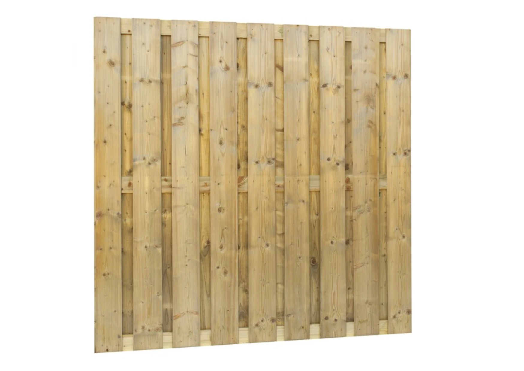 Vuren Schutting 180 x 180 cm 20-Planks Geschaafd Groen Geïmpregneerd - Afbeelding 1